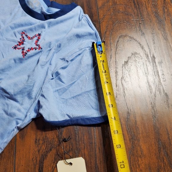 EV1 women's pajama set t-shirt & shorts - red, white, & blue sz L - Picture 11 of 11